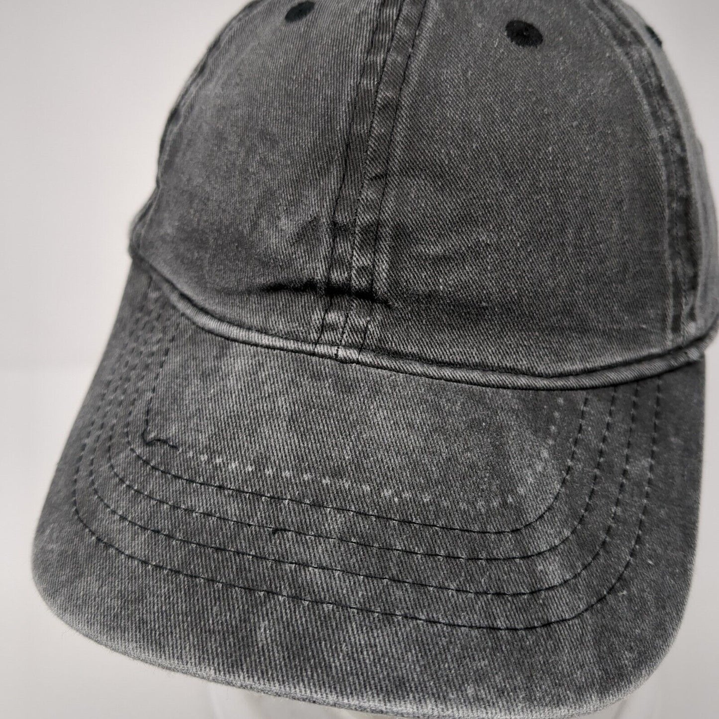 Unbranded Strapback Hat Gray One Size Adjustable Vented Holes 6 Panel Blank