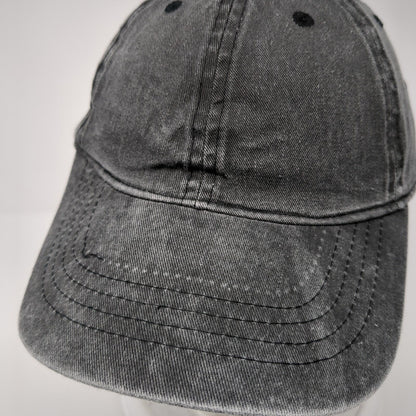 Unbranded Strapback Hat Gray One Size Adjustable Vented Holes 6 Panel Blank