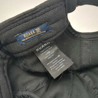 Roark 5 Panel Black Hat One Size Seek and Explore Cotton Spandex Slideback Patch