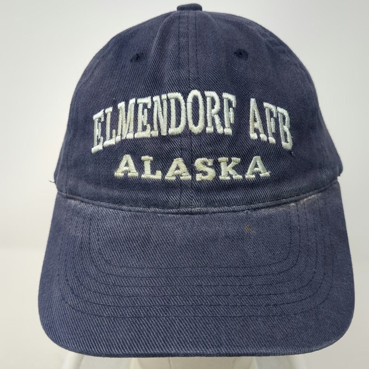 Sportsman Baseball Cap Blue Gray One Size Elmendorf AFB Alaska Slideback Hat