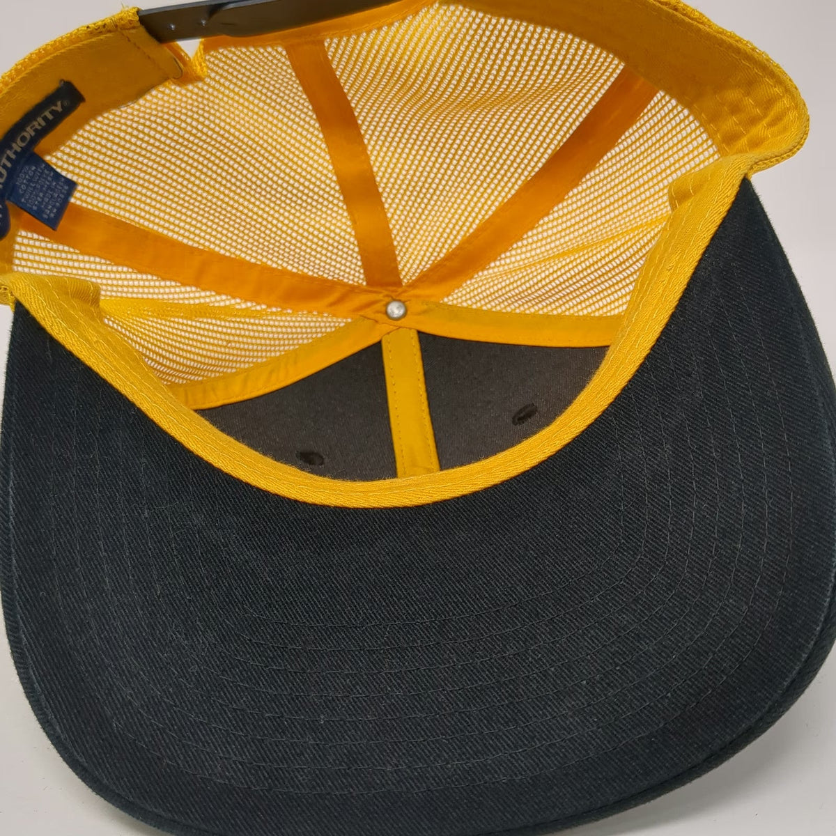 Port Authority Trucker Hat Black Yellow One Size Anixter Logo Embroidered Mesh