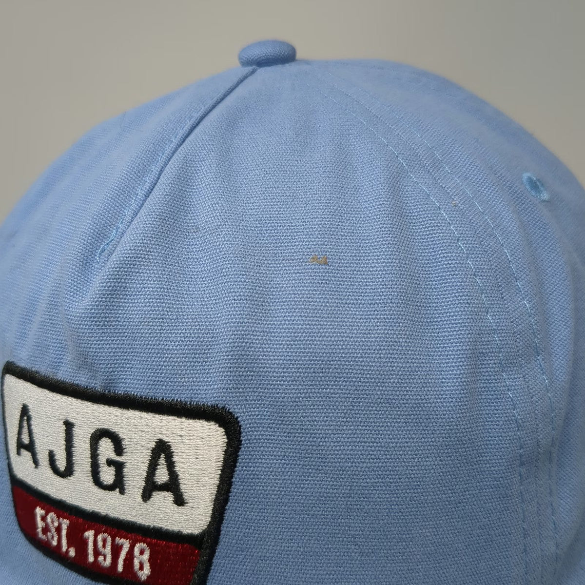 Imperial 5 Panel Blue One Size Hat AJGA Golf Est 1978 Rope Leather Strap Cotton