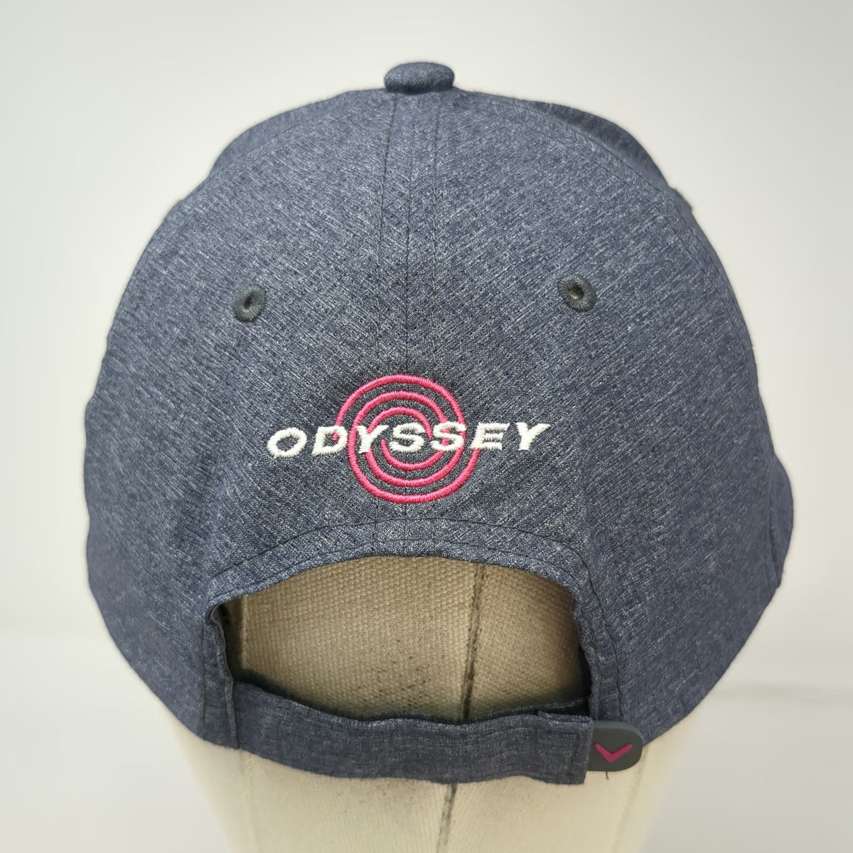 Callaway Baseball Cap Gray One Size Pink Odyssey Logo Golf Curved Adjustable Hat