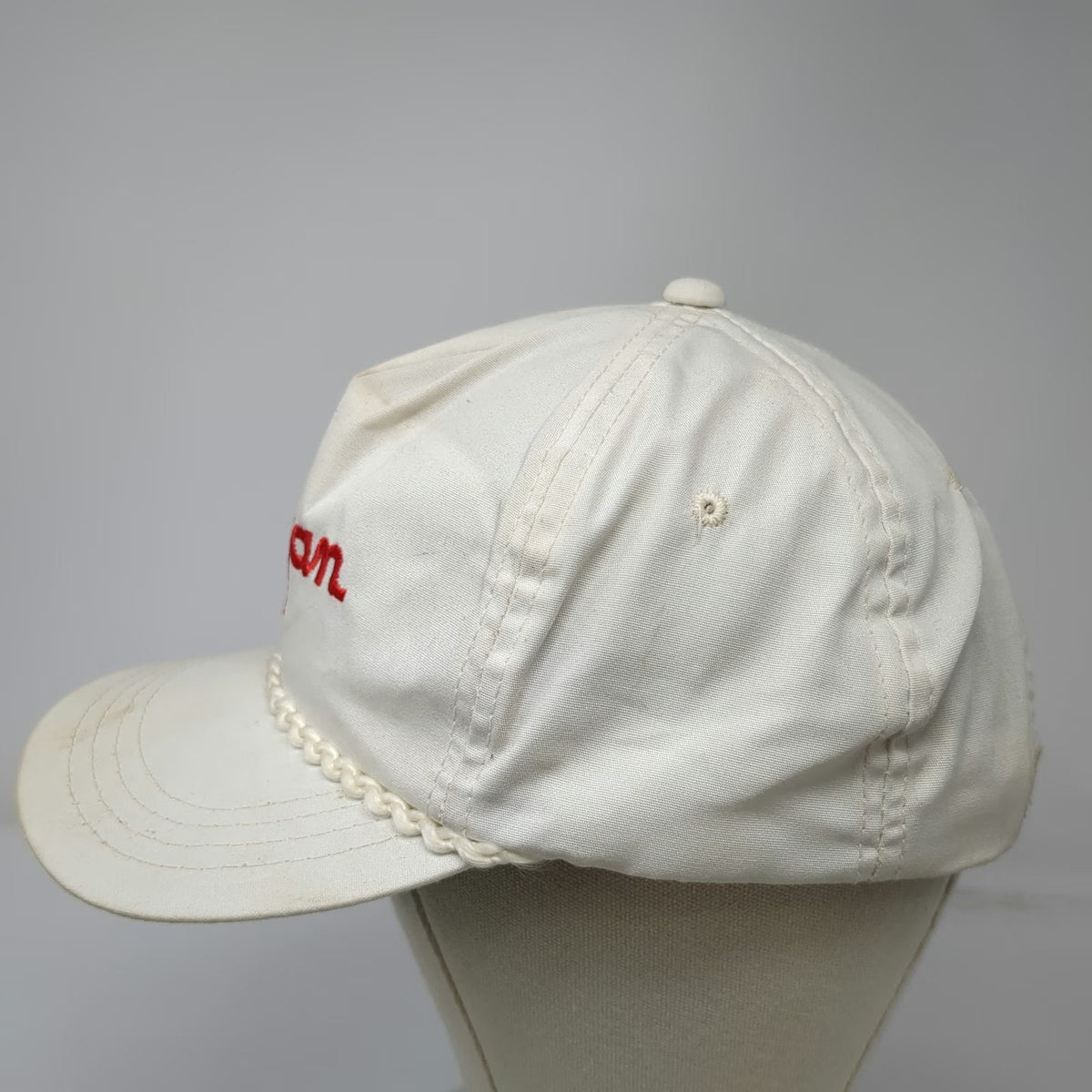 Hogan 5 Panel White One Size Rope Snapback Golf Hat Green Underbrim Script Logo