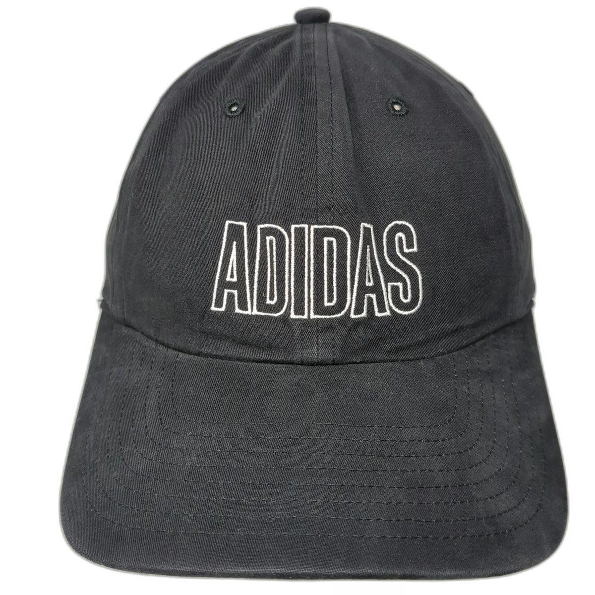Adidas Baseball Cap Black White One Size Embroidered Wordmark Slideback Hat