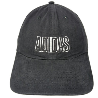 Adidas Baseball Cap Black White One Size Embroidered Wordmark Slideback Hat