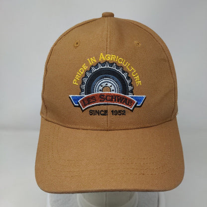 Pride in Agriculture Les Schwab Since 1952 Strapback Hat Brown One Size Cotton