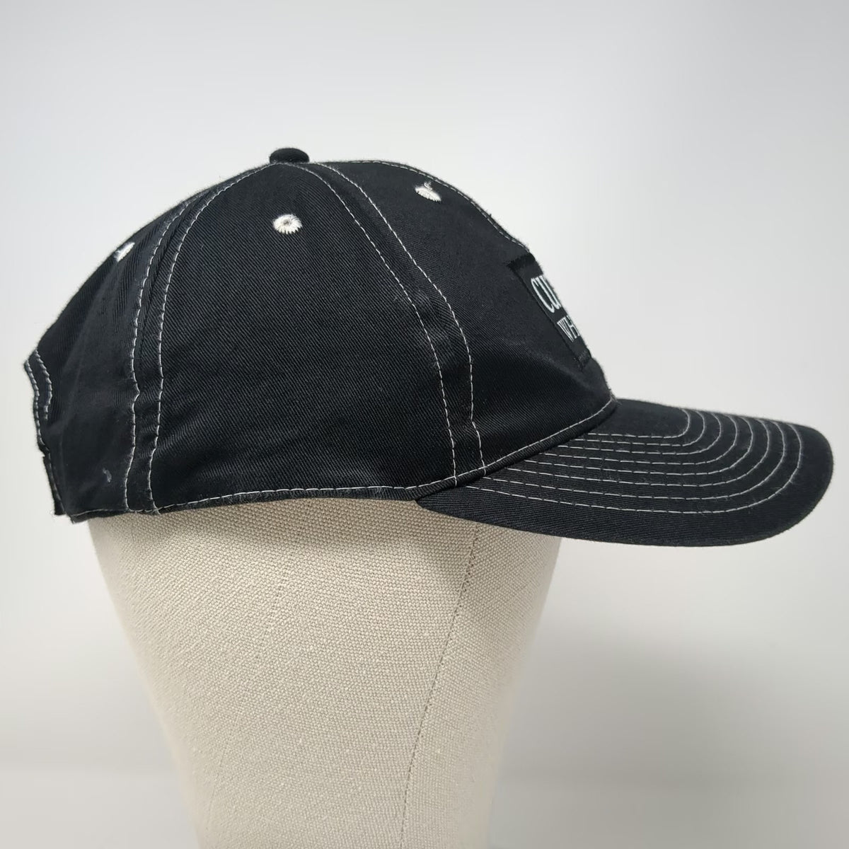 Cutty Whisky Baseball Cap Black One Size White Contrast Stitching Logo Patch Hat