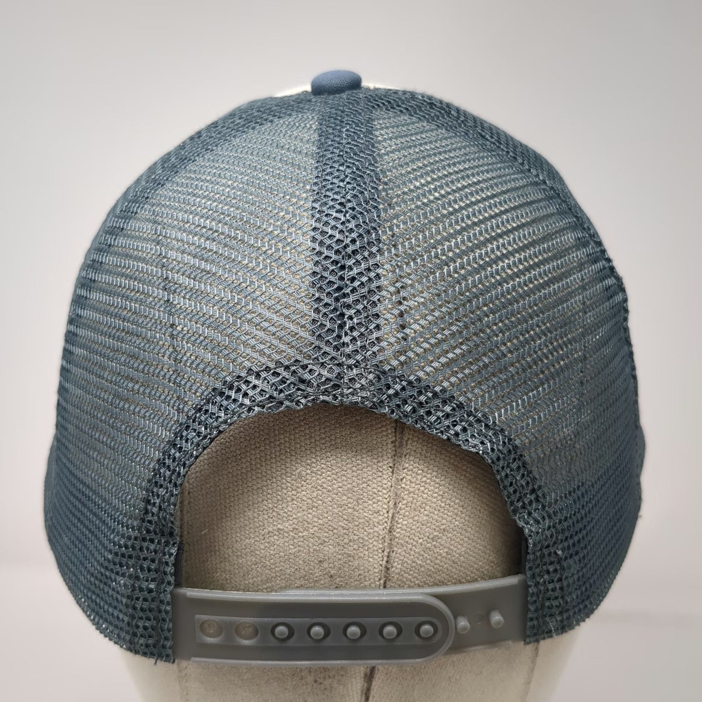 Trucker Hat Blue White One Size Blank Foam Front Mesh Back Snapback Adjustable