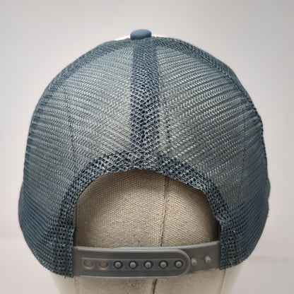 Trucker Hat Blue White One Size Blank Foam Front Mesh Back Snapback Adjustable