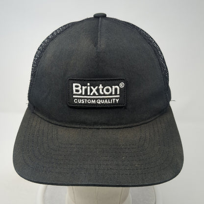 Brixton Custom Quality Snapback Trucker Hat Black One Size Mesh Back