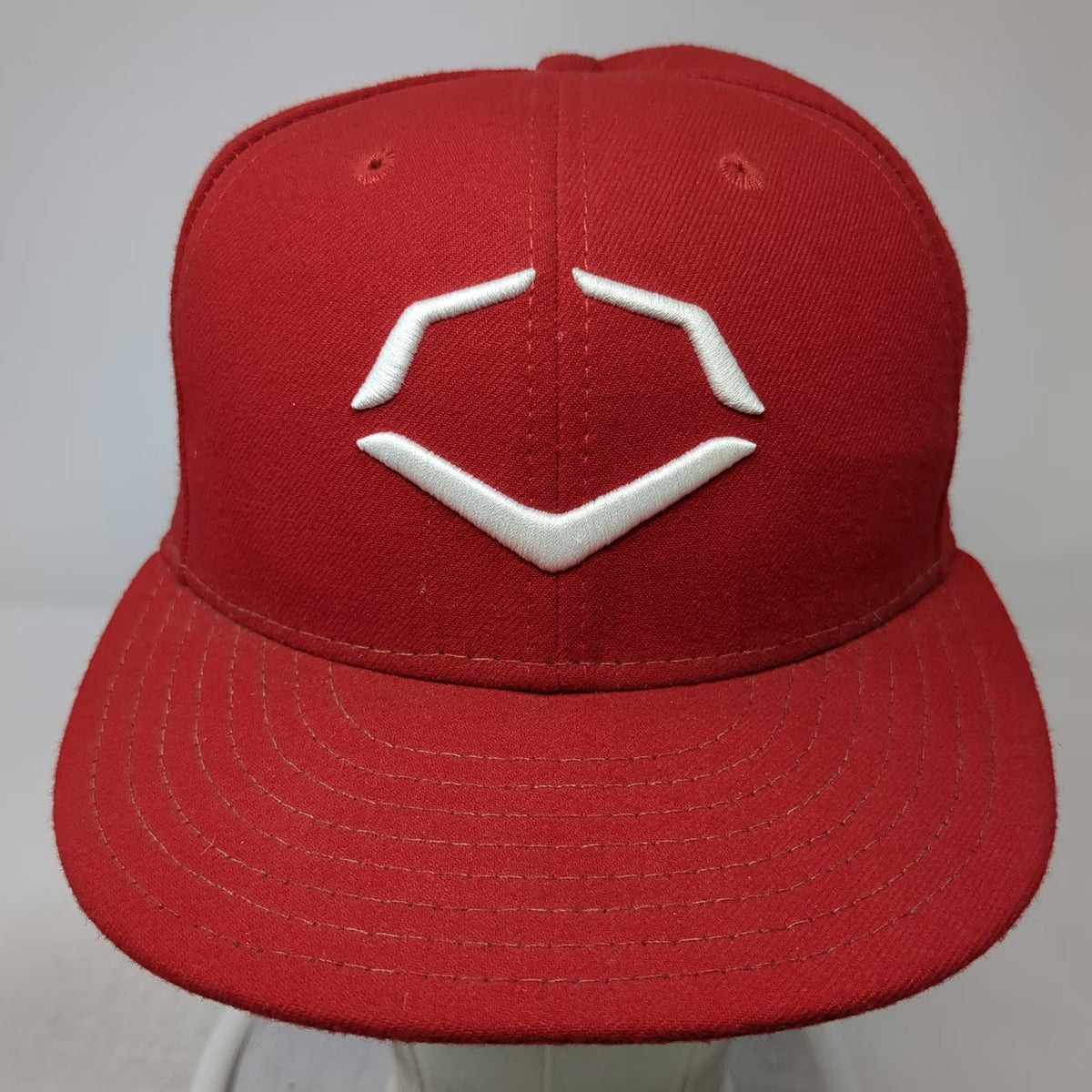 New Era EvoShield 59FIFTY Baseball Cap Red 7 Fitted Hat Flat Brim Sports Gear