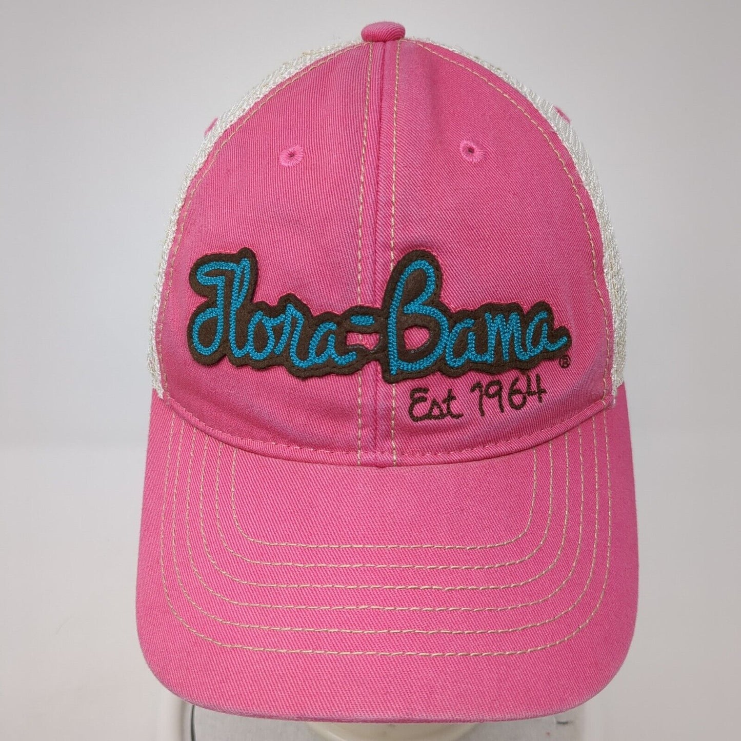 Flora-Bama Est. 1964 Snapback Trucker Hat Pink OS Adjustable Mesh Back Legacy