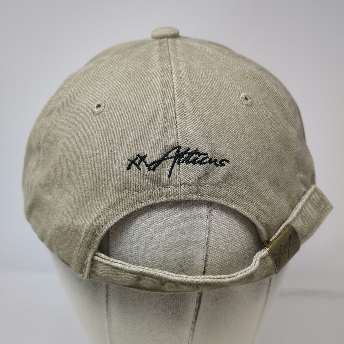 Atticus Baseball Cap Beige One Size Stay Wild Script Embroidered Hat Slideback