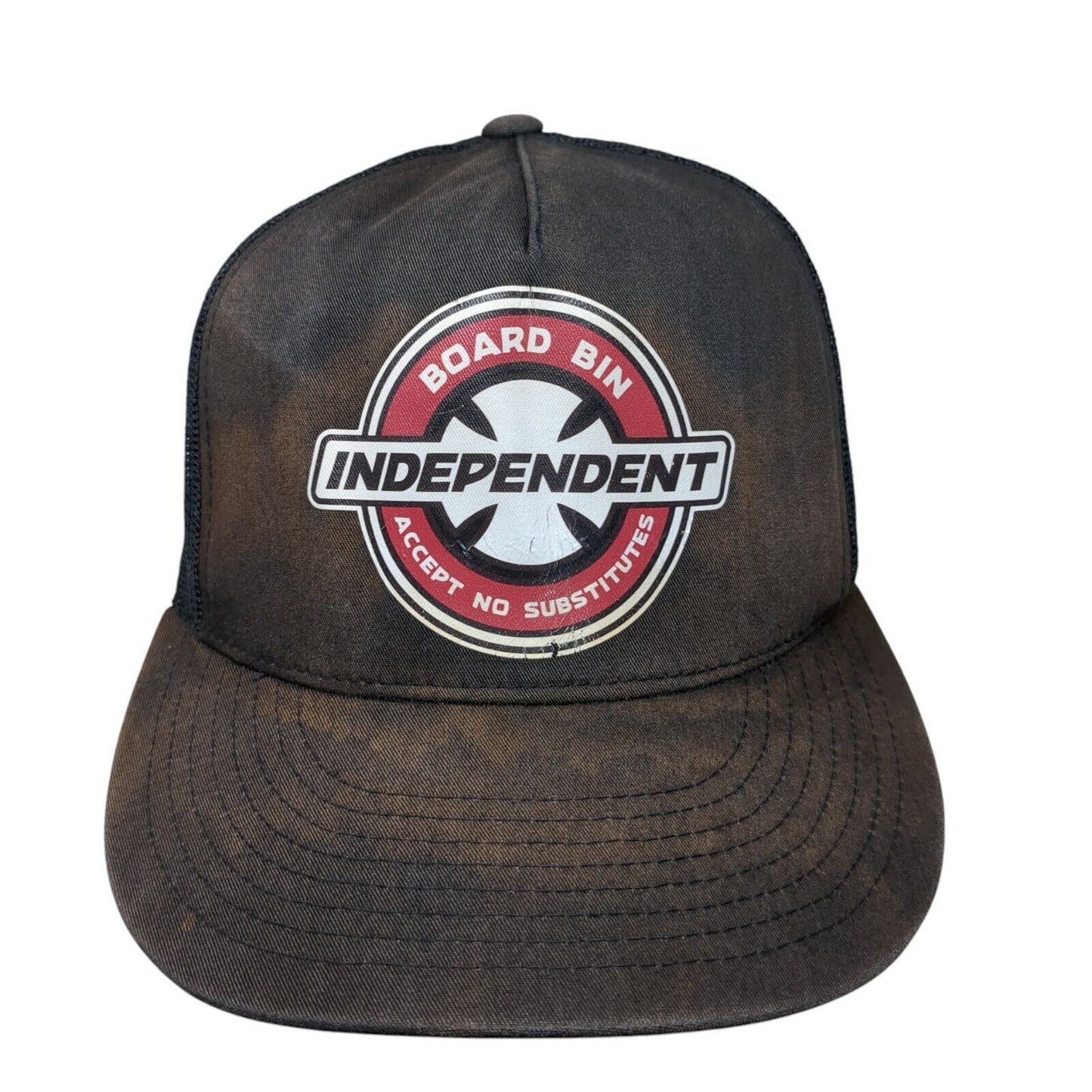 Independent Board Bin Snapback Trucker Hat Black OSFA Mesh Back Yupoong