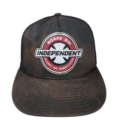 Independent Board Bin Snapback Trucker Hat Black OSFA Mesh Back Yupoong