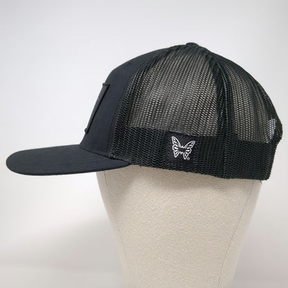 Richardson Trucker Hat Black One Size 112 Glitch Elk Patch Mesh Snapback