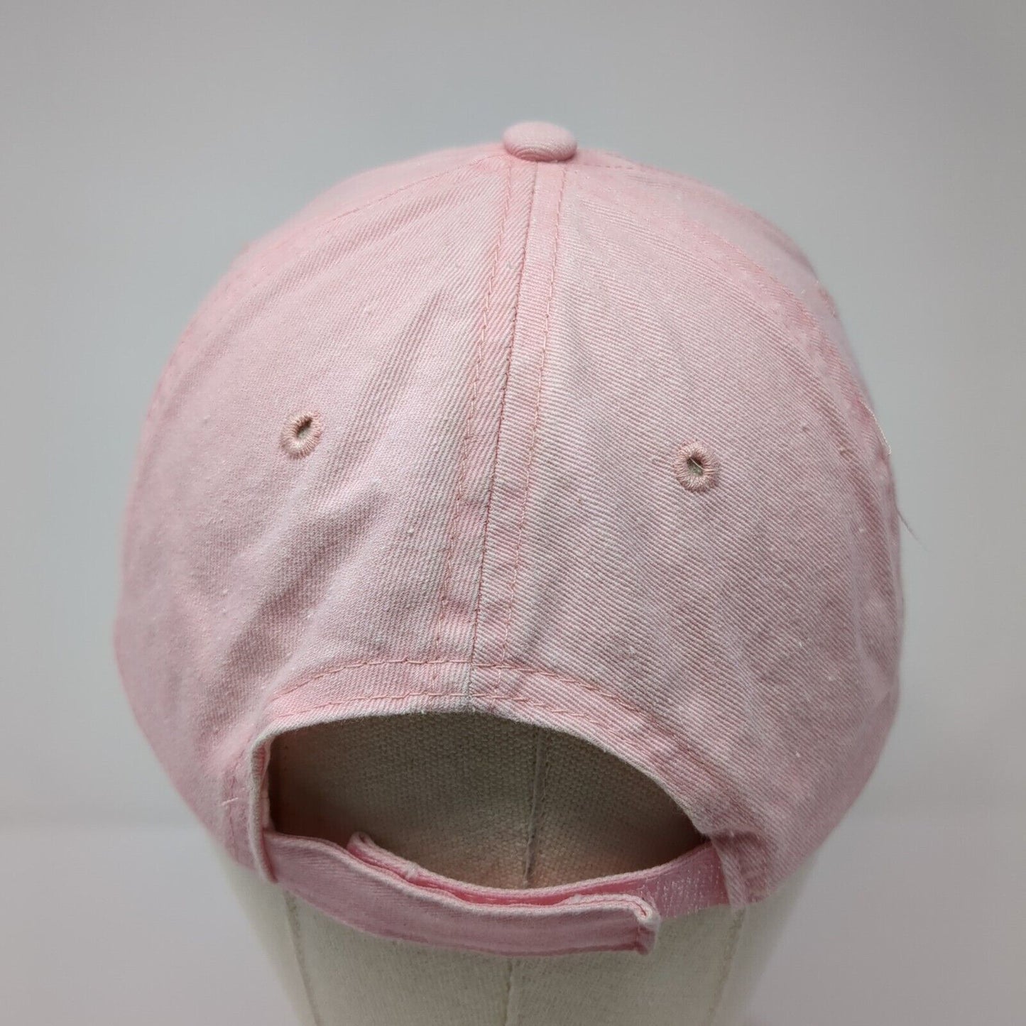 Unbranded Strapback Hat Pink One Size Adjustable Vented Holes 6 Panel Blank