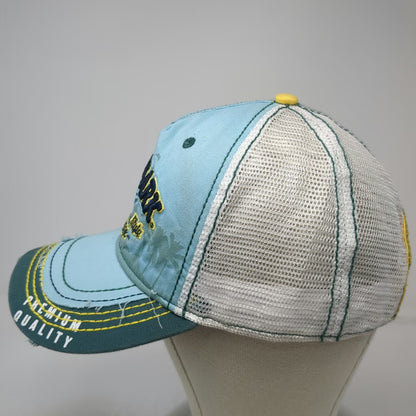 LandShark Trucker Hat Blue One Size Mesh Snapback Distressed Island Style Lager