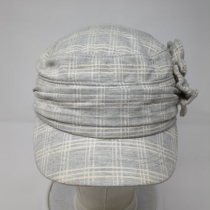 Unbranded Cadet Army Cap Gray One Size Stretch Lightweight Plaid Bow Tie