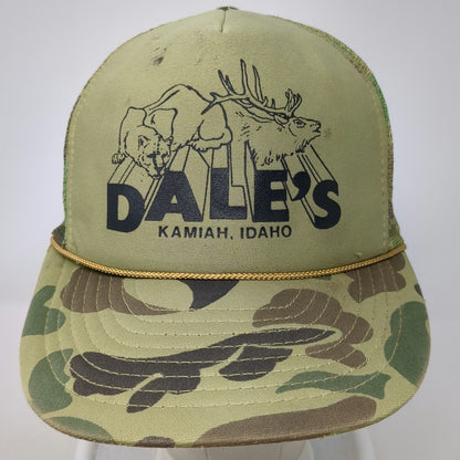 Otto Trucker Hat Green Camo One Size Snapback Mesh Dales Kamiah Idaho Elk