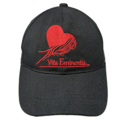 Thema Baseball Cap Black One Size Vita Eminentia Heart Embroidered Strapback Hat