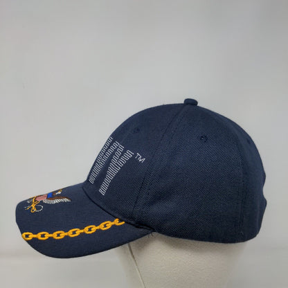US Navy Eagle Strapback Hat Blue One Size Adjustable Embroidered 6 Panel