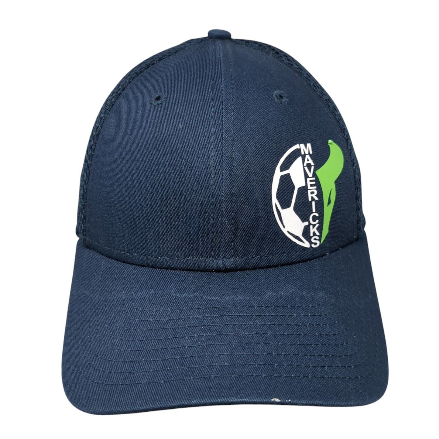 Mavericks Fitted Mesh Back Hat Blue S-M Stretch Solid New Era 39Thirty