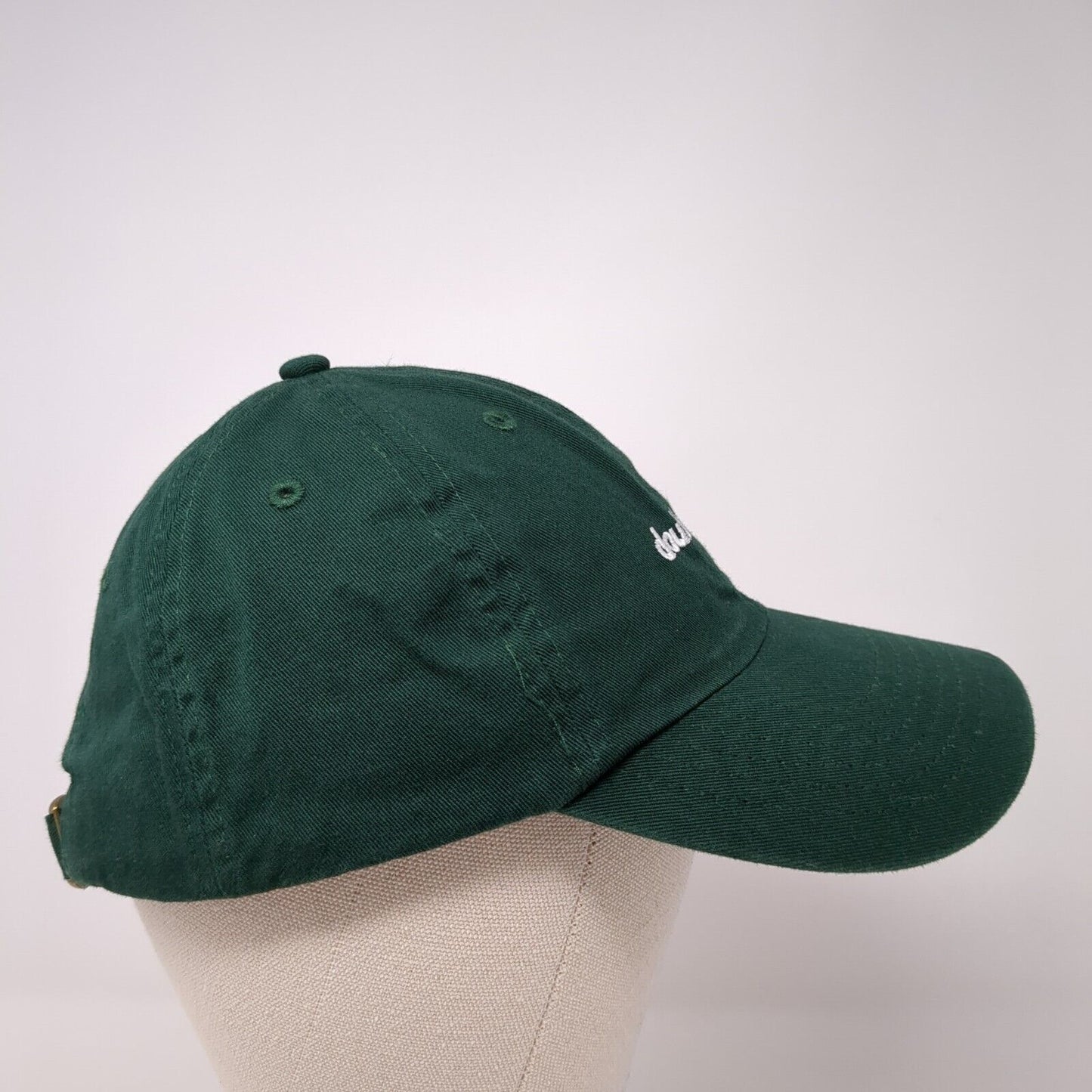 Double Win Slideback Hat Green One Size Adjustable Embroidered 6 Panel