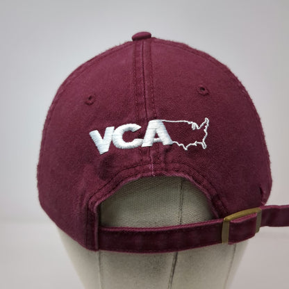 VCA WOOF Baseball Cap Red White One Size Slideback Embroidered Animal Vet Hat