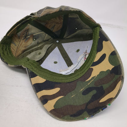Camo Baseball Cap Green One Size Feather Indigenous Native American Pattern Hat