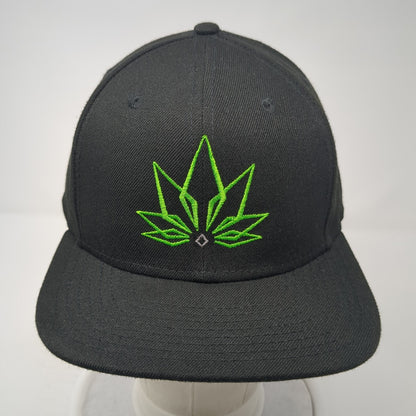 New Era Snapback Hat Black One Size Embroidered Logo Solid Adjustable