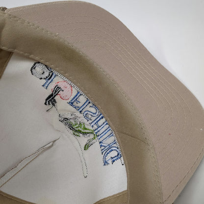 Dorfman Pacific Trucker Beige One Size Hat Rope Brim Fishing Bass Snapback Boat