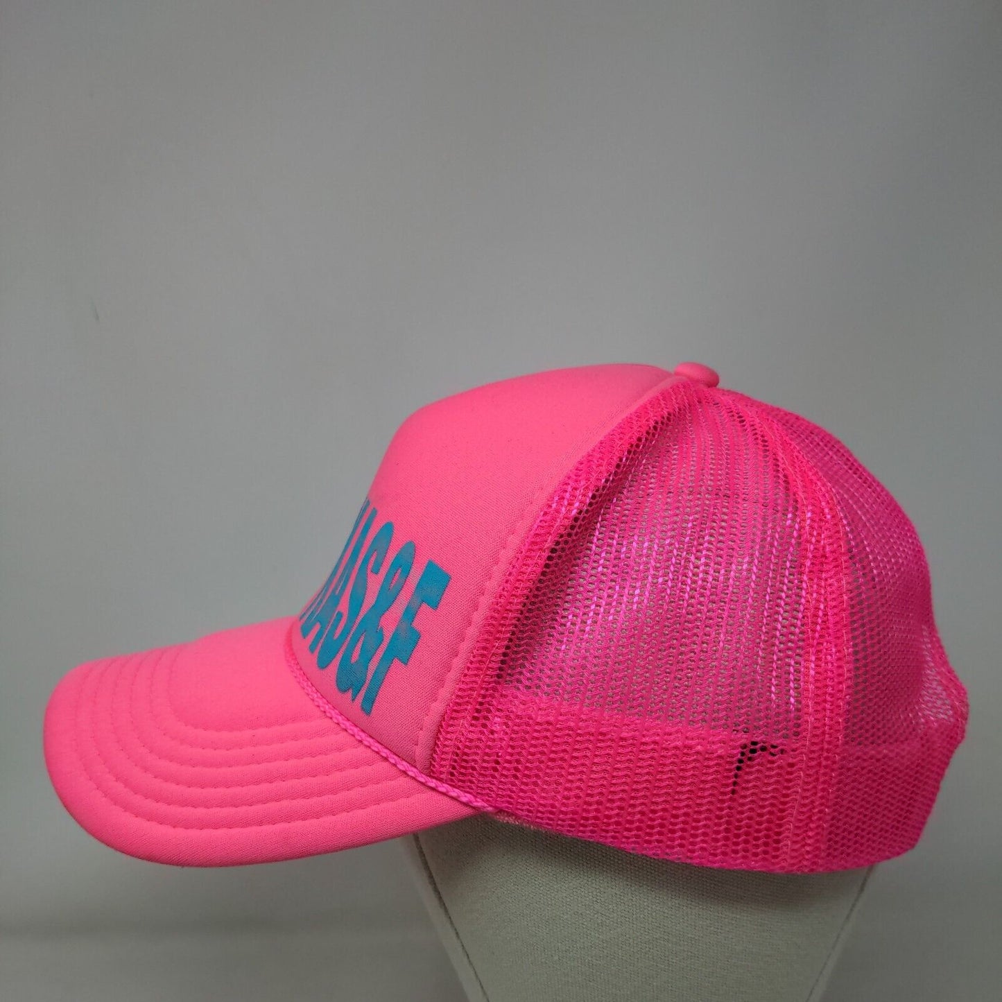 KAS&F Snapback Trucker Hat Pink OSFM Adjustable Mesh Back Rope Otto