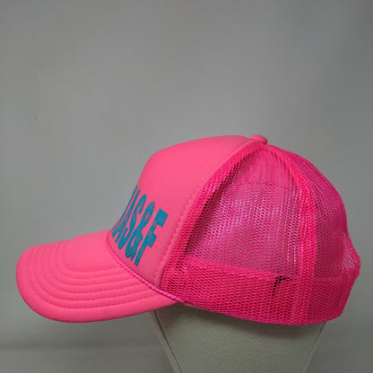 KAS&F Snapback Trucker Hat Pink OSFM Adjustable Mesh Back Rope Otto