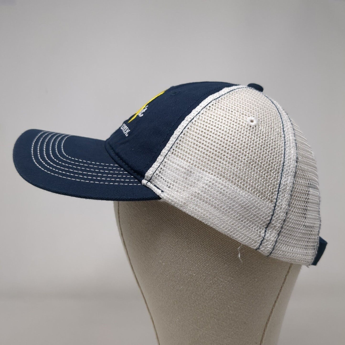 2021 Run Through It Race To Robie Creek Strapback Trucker Hat Blue OSFA District