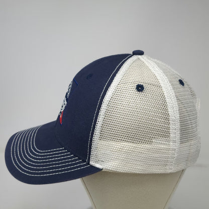 Ouray Trucker Hat Blue One Size Fish Frontier Anglers Montana Snapback Mesh