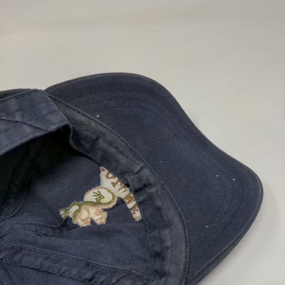 Cozumel Gecko Strapback Hat Blue One Size Embroidered Vent Holes
