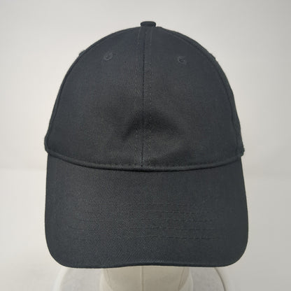 Unbranded Strapback Hat Black Solid One Size Adjustable Outdoor 6 Panel