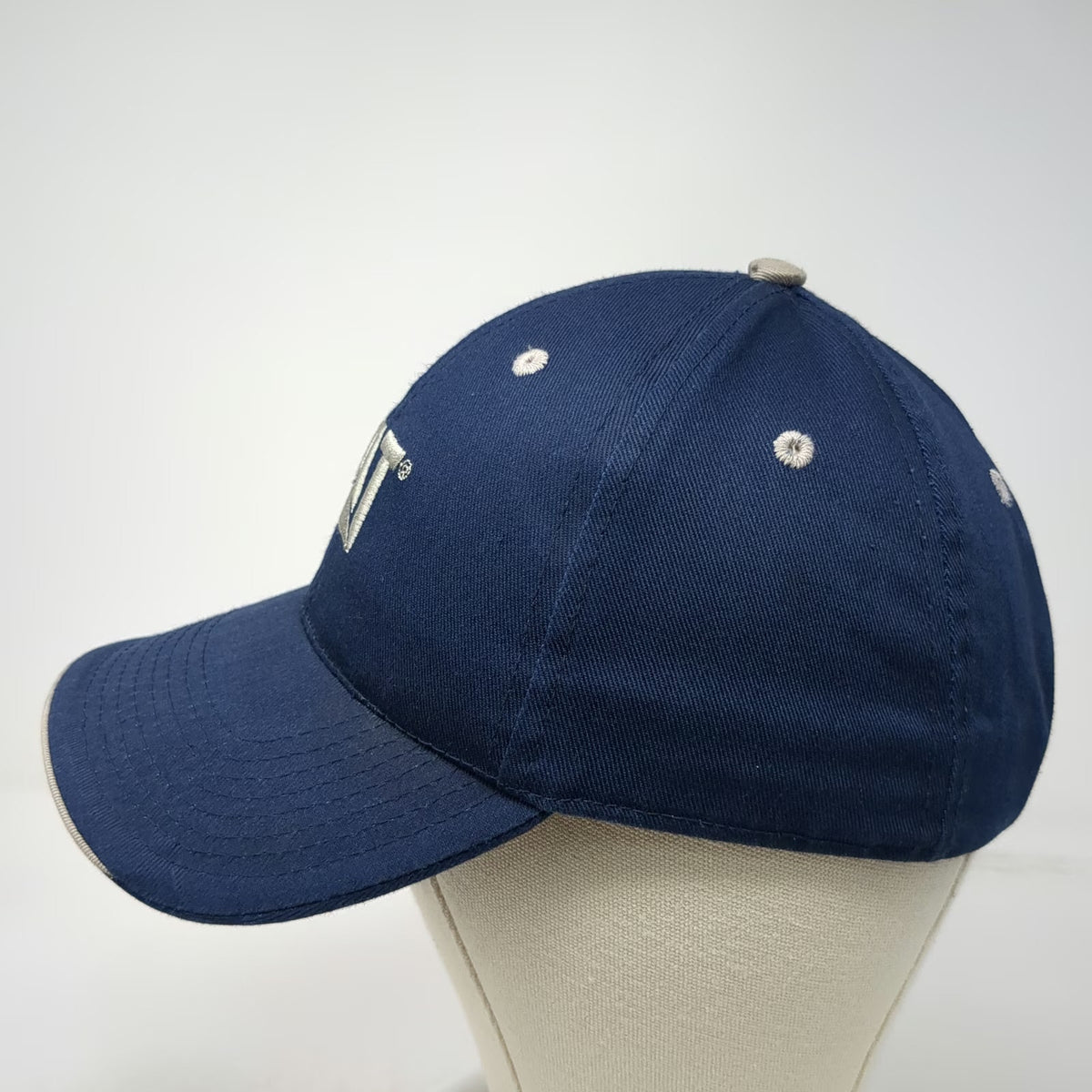 Caterpillar Baseball Cap Blue One Size Made in USA Strapback Workwear Logo Hat