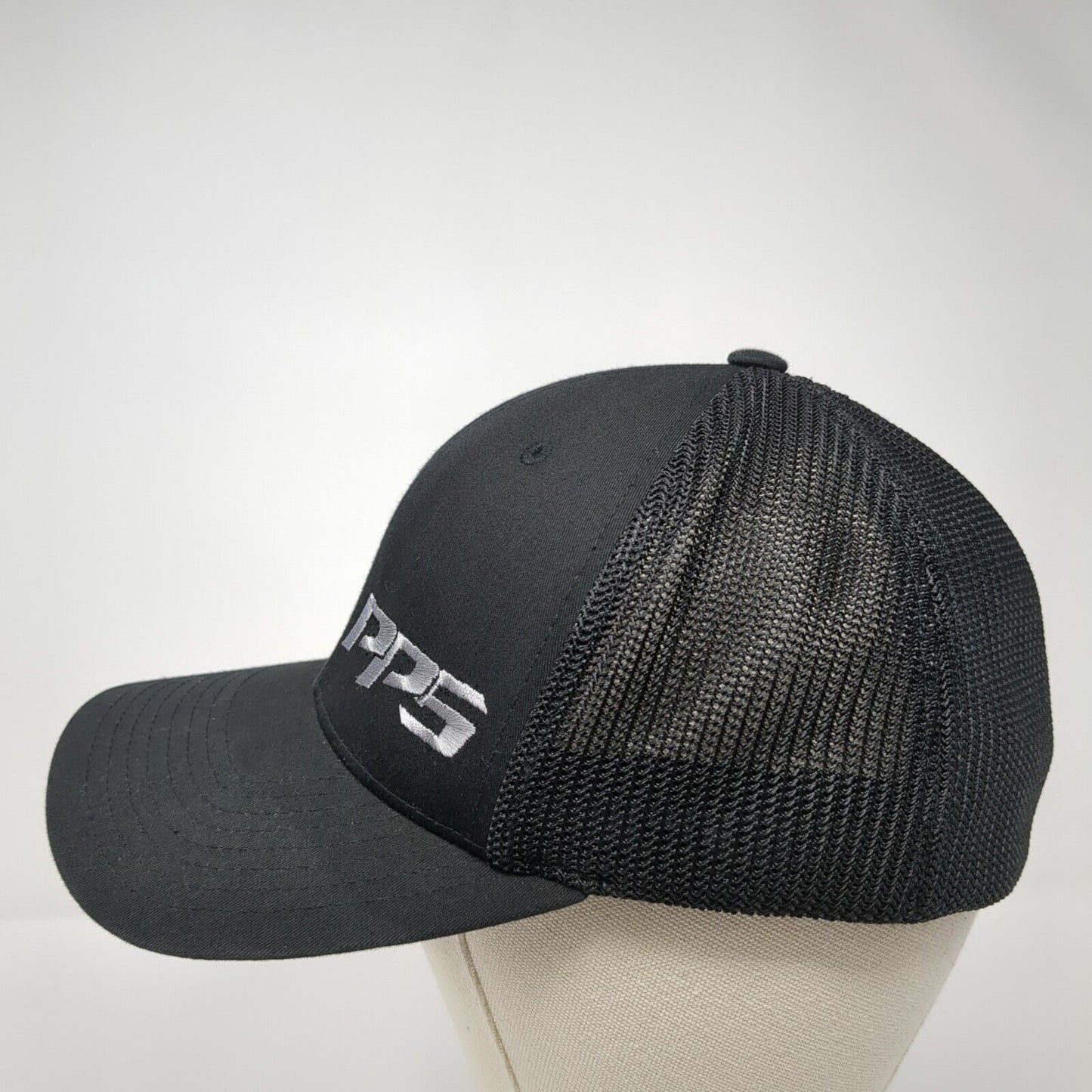 PPS Fitted Mesh Back Trucker Hat Black L/XL Embroidered Port Authority