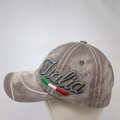 Italia Slideback Hat Brown One Size Adjustable Sport Embroidered 6 Panel