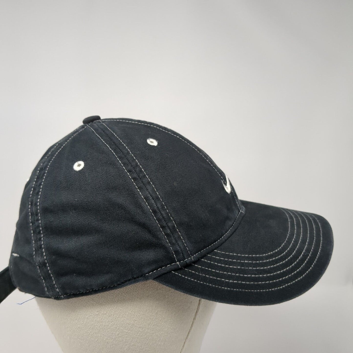 Nike Slideback Hat Black One Size Adjustable Embroidered Swoosh 6 Panel Cotton