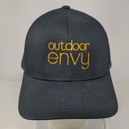 Outdoor Envy Snapback Trucker Hat Black One Size Mesh Back The Classics Yupoong