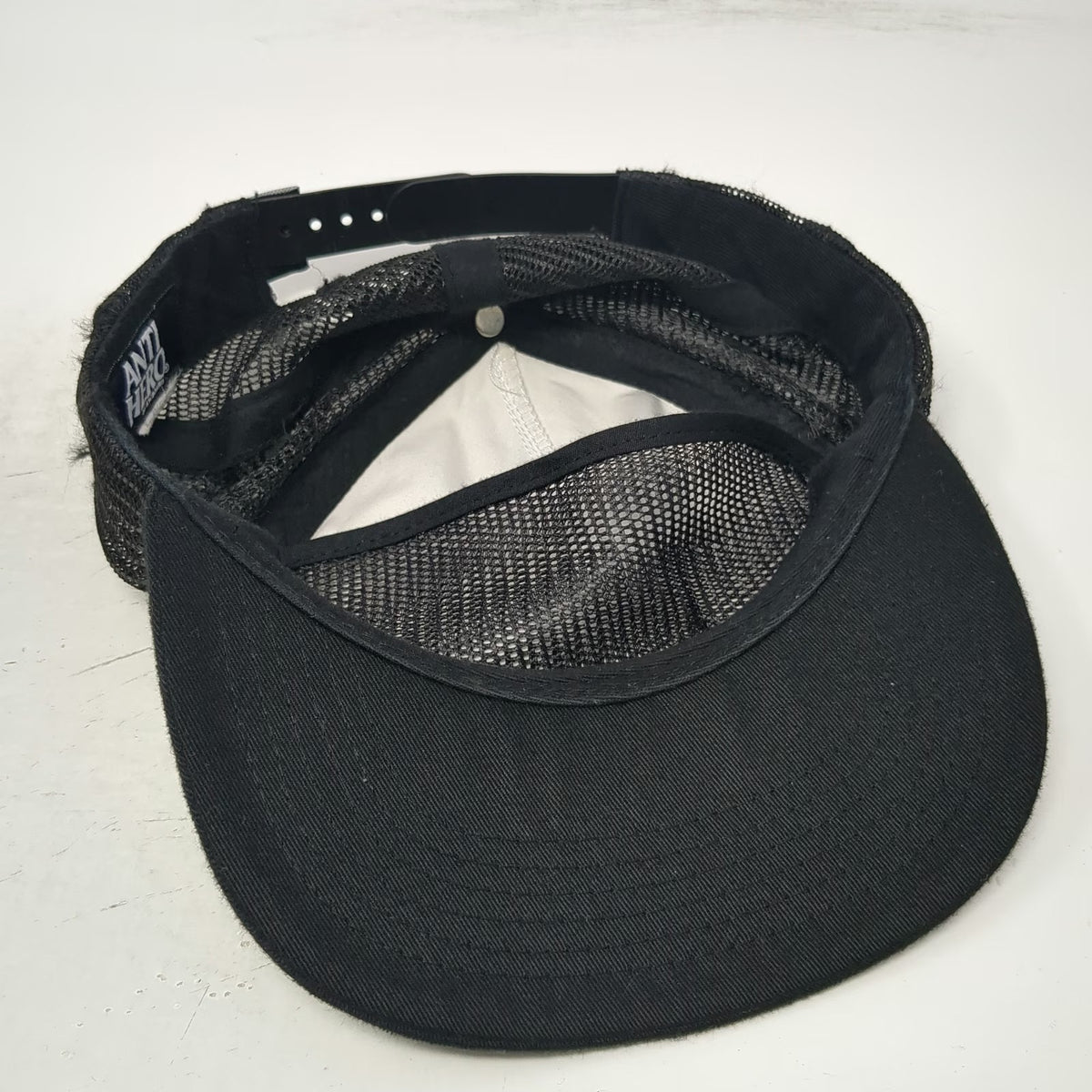 Anti Hero Trucker Hat Black Mesh Back Flat Brim Pigeon Logo Snapback Vintage