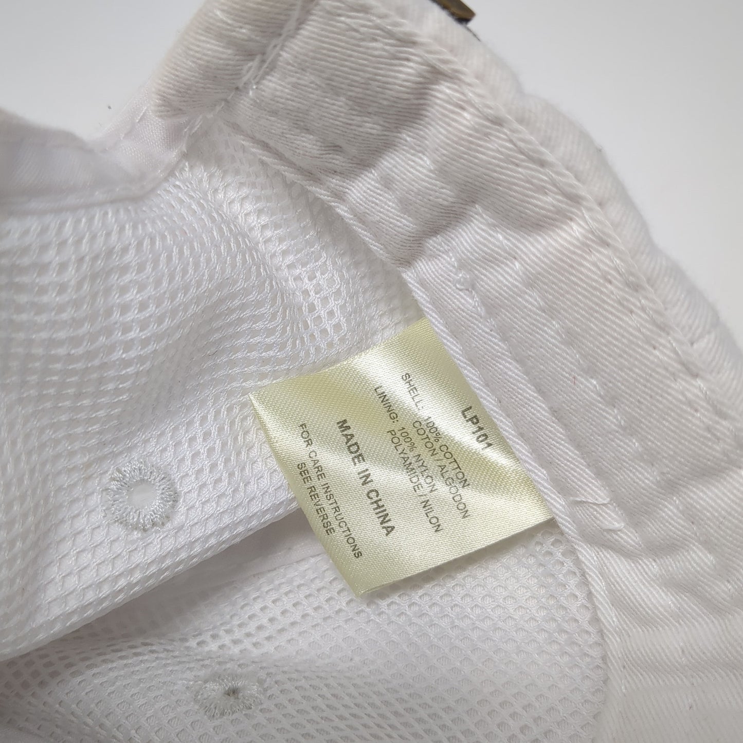 Delta Gamma Slideback Hat White One Size Adjustable Leather Strap Adams