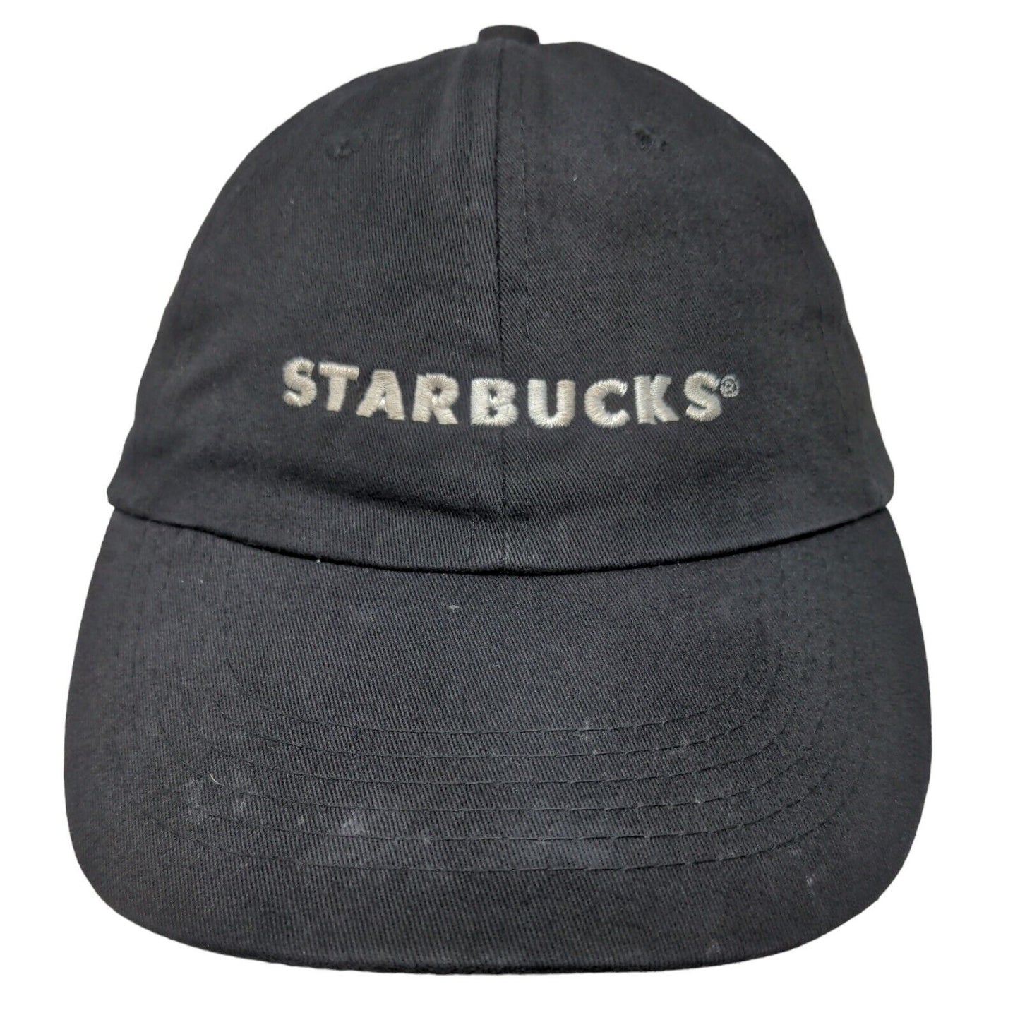 Starbucks Men's Strapback Hat Black Adjustable Employee Uniform Cam Cotton