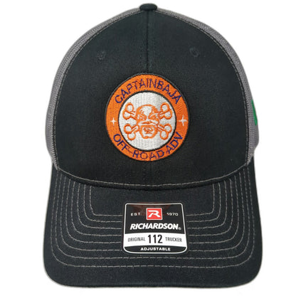 Richardson Trucker Hat Black OS Mexico Flag Captain Baja Off-Road Mesh Snapback