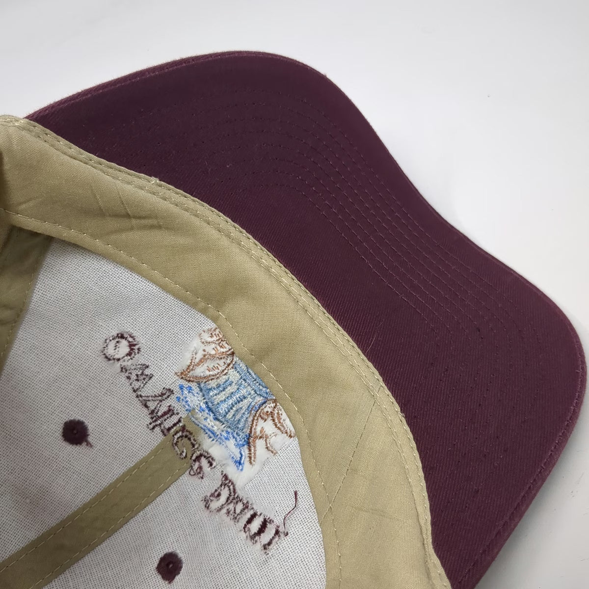 Otto Baseball Cap Beige Maroon One Size Owyhee Dam 75th Anniversary Oregon hat