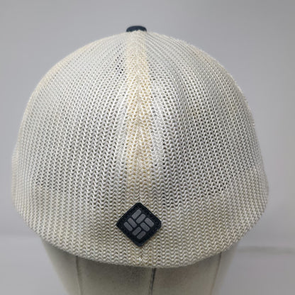 Columbia Baseball Cap Blue XL PFG Fish American Flag Mesh Back Stretch Fit Hat